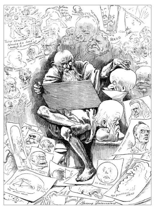 Framed Print : British London satire caricatures comics cartoon illustrations: Drawing Framed Print : British London satire caricatures comics cartoon illustrations: Drawing