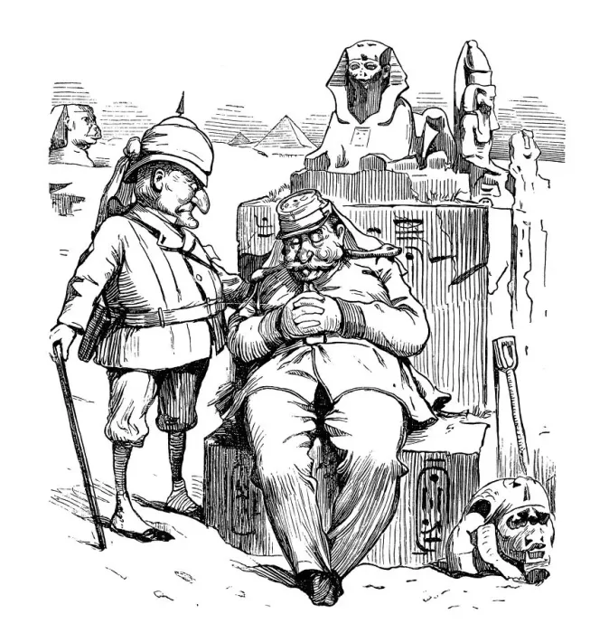 Framed Print : British London satire caricatures comics cartoon illustrations: Egypt Framed Print : British London satire caricatures comics cartoon illustrations: Egypt