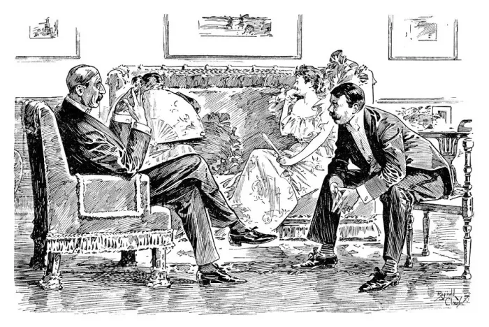 Framed Print : British London satire caricatures comics cartoon illustrations: friends