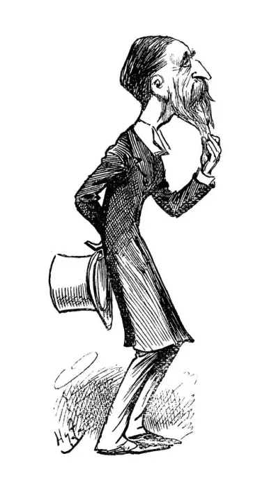 Framed Print : British London satire caricatures comics cartoon illustrations: Man touching beard Framed Print : British London satire caricatures comics cartoon illustrations: Man touching beard