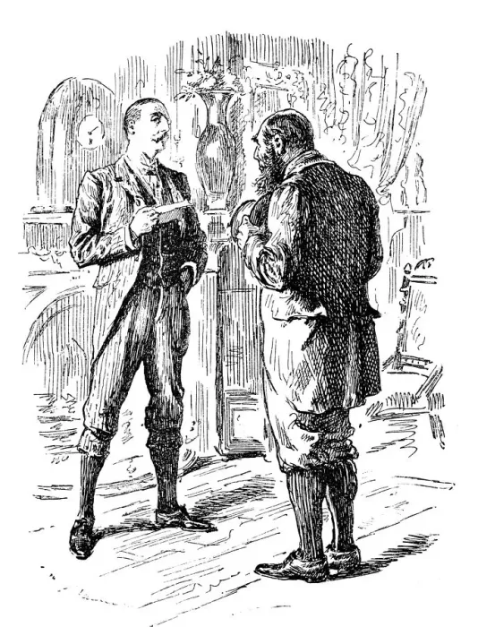 Framed Print : British London satire caricatures comics cartoon illustrations: Men talking Framed Print : British London satire caricatures comics cartoon illustrations: Men talking