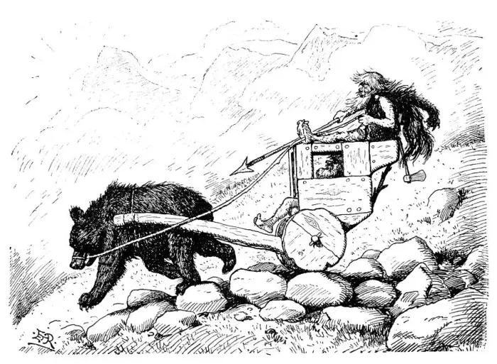 Framed Print : British London satire caricatures comics cartoon illustrations: Prehistoric Bear Carriage Framed Print : British London satire caricatures comics cartoon illustrations: Prehistoric Bear Carriage