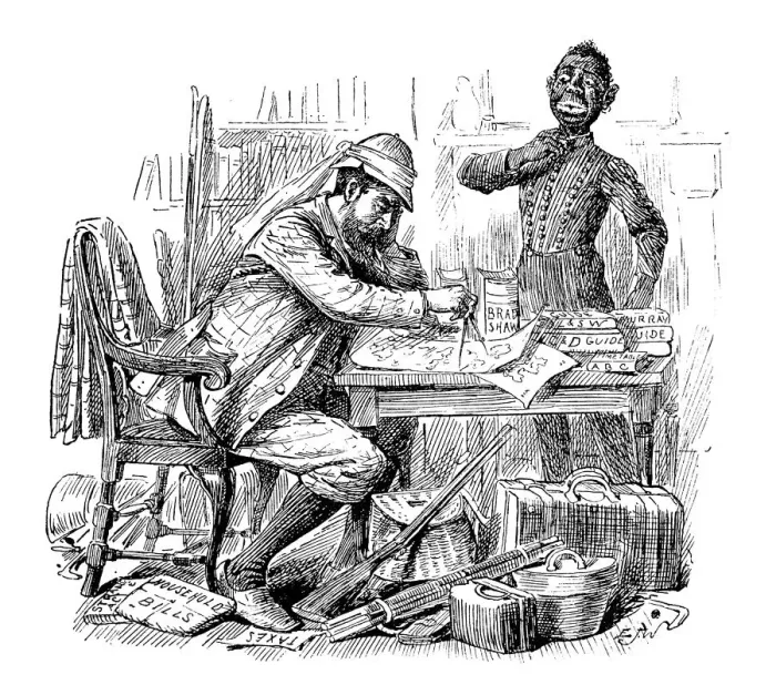 Framed Print : British London satire caricatures comics cartoon illustrations: Robinson Crusoe Framed Print : British London satire caricatures comics cartoon illustrations: Robinson Crusoe