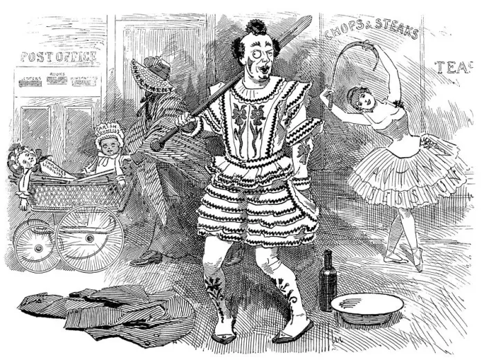 Framed Print : British London satire caricatures comics cartoon illustrations: Scary clown