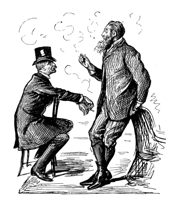 Framed Print : British London satire caricatures comics cartoon illustrations: Smoking Framed Print : British London satire caricatures comics cartoon illustrations: Smoking