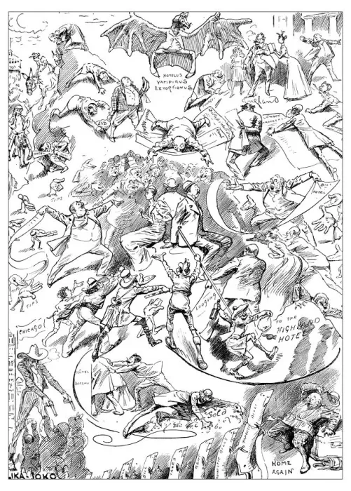 Framed Print : British London satire caricatures comics cartoon illustrations: Tourist season Framed Print : British London satire caricatures comics cartoon illustrations: Tourist season