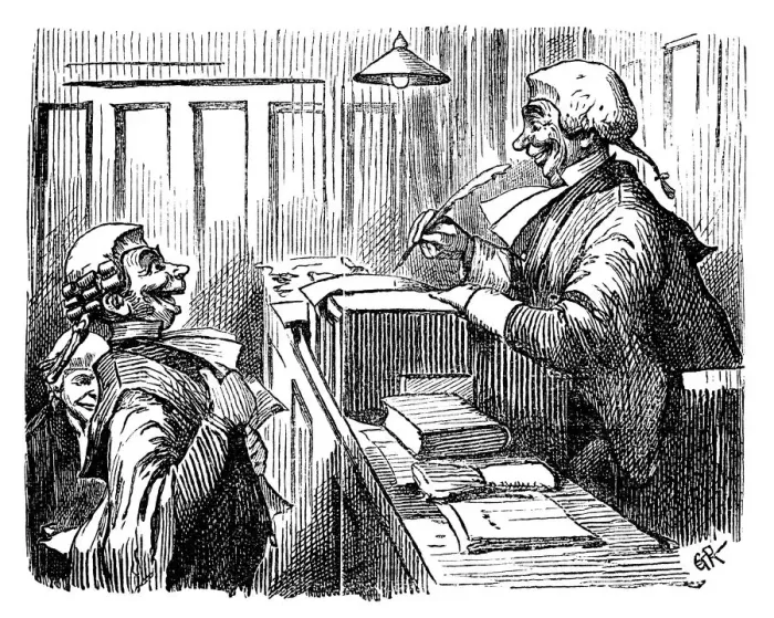 Framed Print : British London satire caricatures comics cartoon illustrations: Trial Framed Print : British London satire caricatures comics cartoon illustrations: Trial