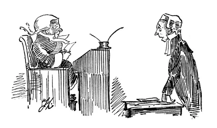 Framed Print : British London satire caricatures comics cartoon illustrations: Trial Framed Print : British London satire caricatures comics cartoon illustrations: Trial