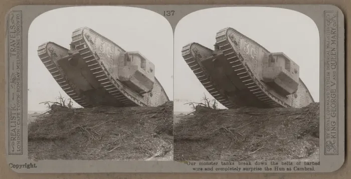 Framed Print : British Mark IV Tank at Cambrai, France