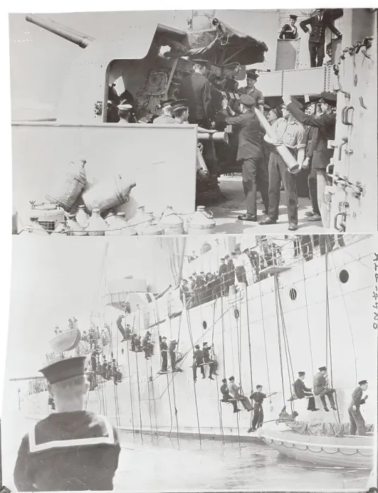 Framed Print : British Military Vessel Ajax Being Painted