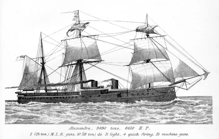 Framed Print : British Royal Navy Warship HMS Alexandra Framed Print : British Royal Navy Warship HMS Alexandra