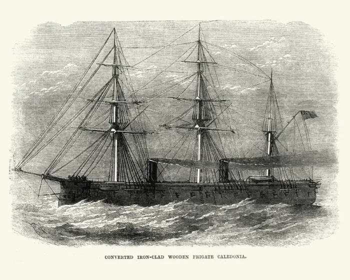 Framed Print : British Royal Navy Warship HMS Caledonia (1862) Framed Print : British Royal Navy Warship HMS Caledonia (1862)
