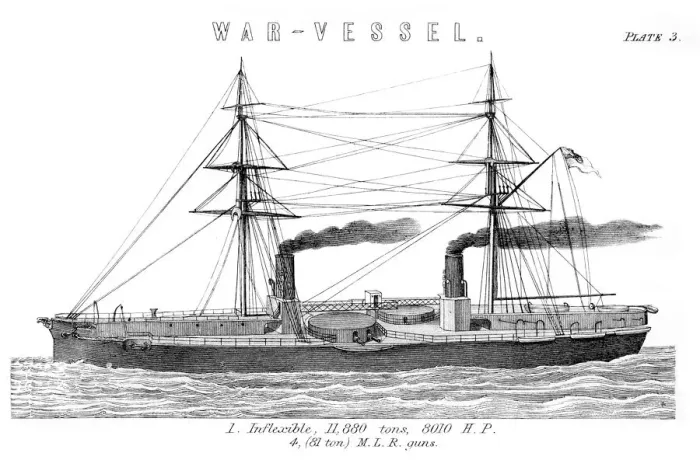 Framed Print : British Royal Navy Warship HMS Inflexible Framed Print : British Royal Navy Warship HMS Inflexible