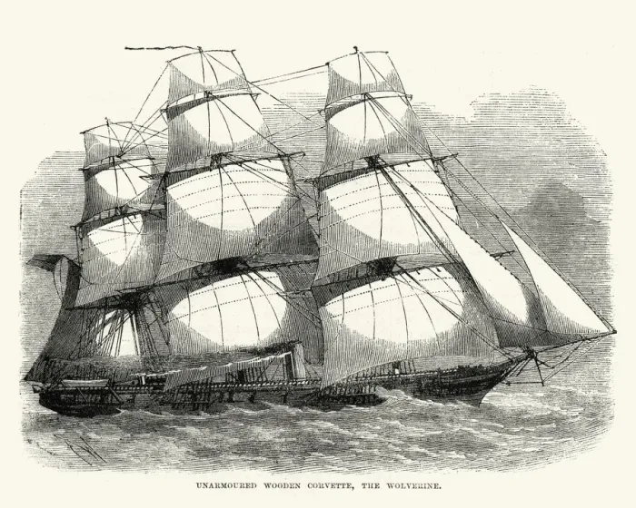 Framed Print : British Royal Navy Warship HMS Wolverine (1863) Framed Print : British Royal Navy Warship HMS Wolverine (1863)