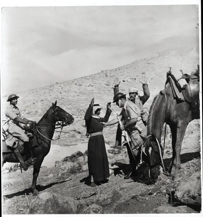 Framed Print : British Soldier Frisking Arab Suspect