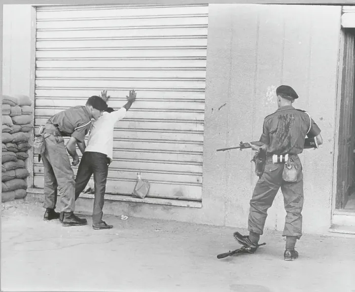 Framed Print : British Soldier Frisking Man During Aden Unrest Framed Print : British Soldier Frisking Man During Aden Unrest
