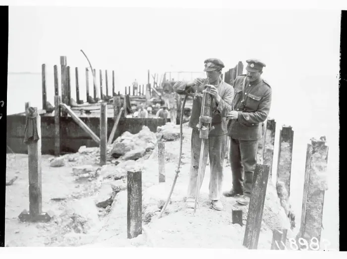Framed Print : British Soldiers Dismantling Buildings of Heligoland
