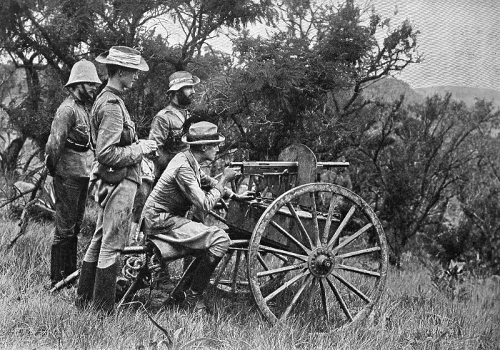 Framed Print : British Soldiers Firing Gun