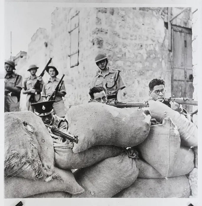 Framed Print : British Soldiers On Guard Behind Barrica Framed Print : British Soldiers On Guard Behind Barrica