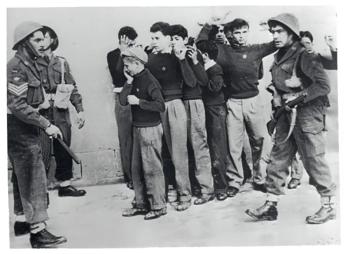 Framed Print : British Soldiers Rounding up Cyprus Students Framed Print : British Soldiers Rounding up Cyprus Students