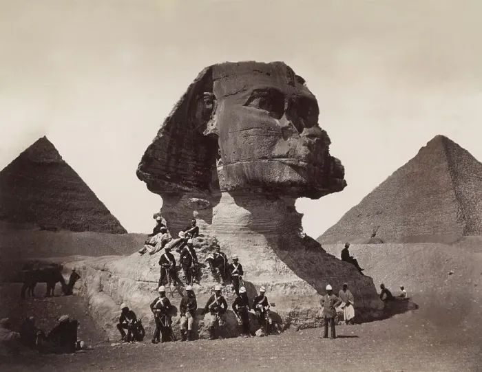 Framed Print : British Soldiers at the Sphinx Framed Print : British Soldiers at the Sphinx