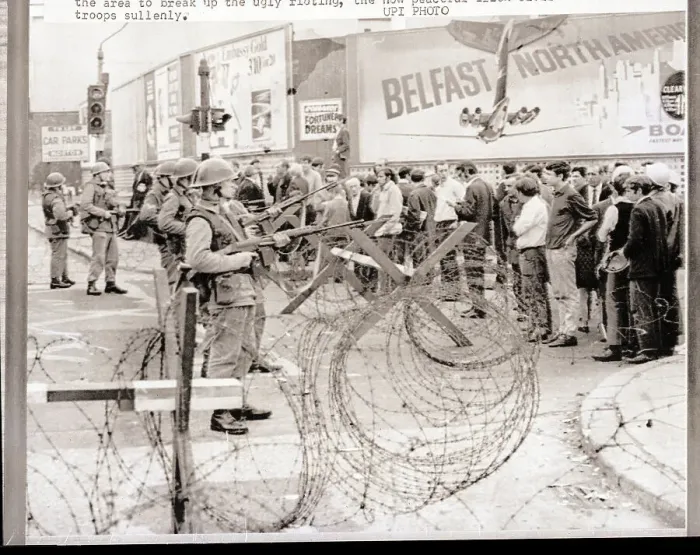 Framed Print : British Troops Behind Barbed Wire
