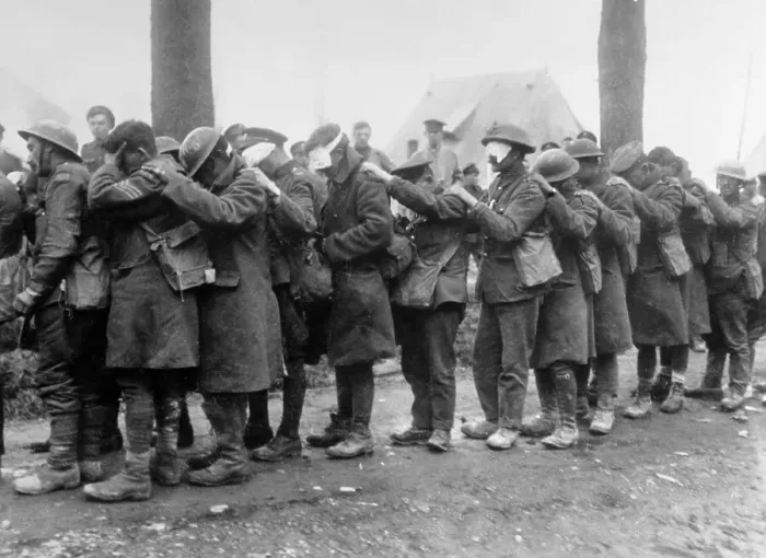 Framed Print : British Troops Blinded During World War I Framed Print : British Troops Blinded During World War I