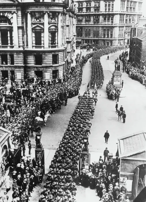 Framed Print : British Troops March in London Framed Print : British Troops March in London