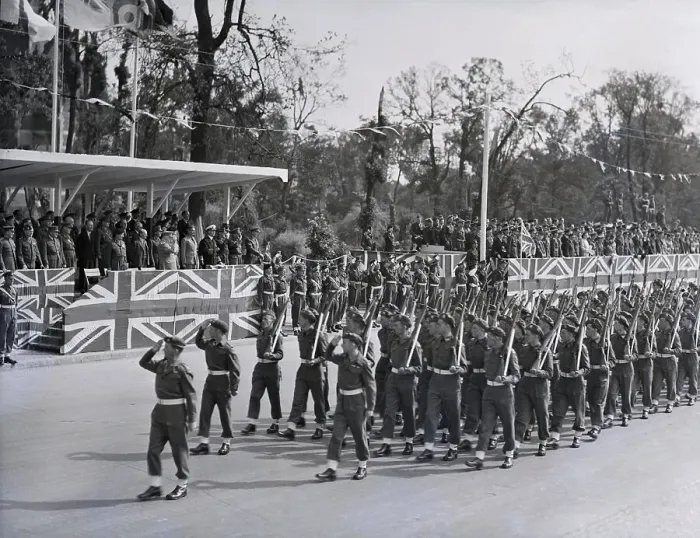 Framed Print : British Troops Salute Churchill Framed Print : British Troops Salute Churchill