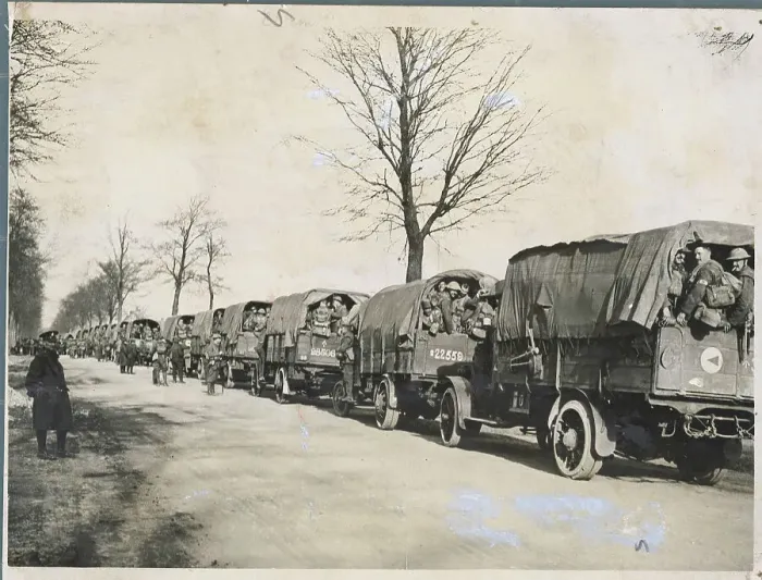 Framed Print : British Troops and Trucks Framed Print : British Troops and Trucks