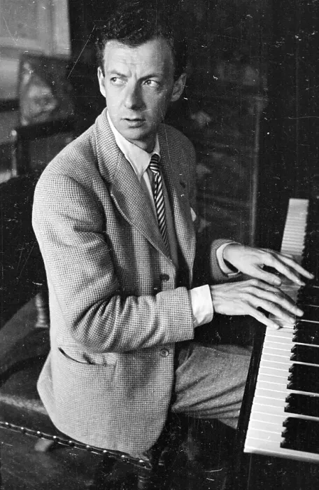 Framed Print : Britten At Piano