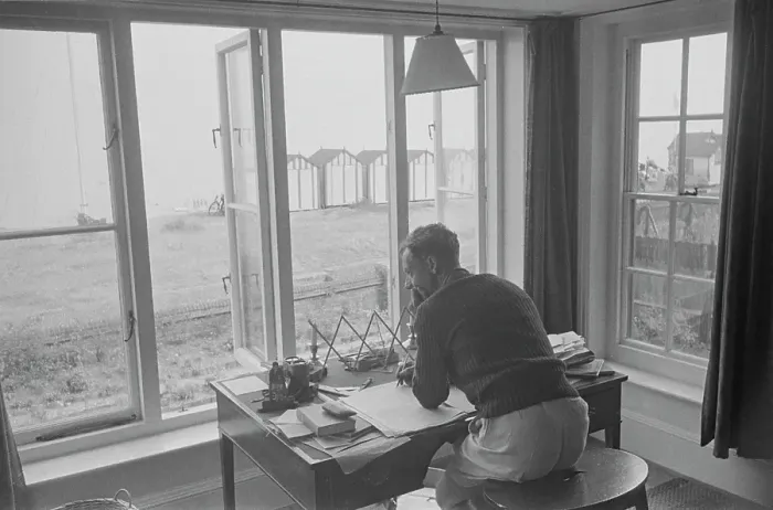Framed Print : Britten At Work In Aldeburgh Framed Print : Britten At Work In Aldeburgh