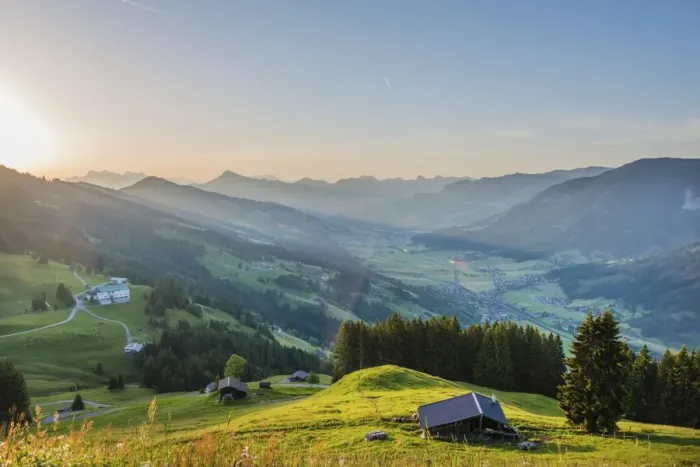 Framed Print : Brixen Valley at sunrise, Alps, Hochbrixen, Tyrol, Austria