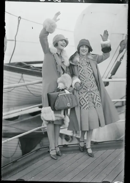 Framed Print : Broadway Performers Waving from Liner Framed Print : Broadway Performers Waving from Liner