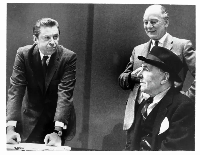 Framed Print : Broadway Producer and Actors Discuss Their Hit Play Framed Print : Broadway Producer and Actors Discuss Their Hit Play