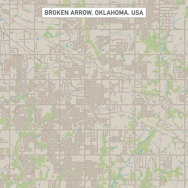 Broken Arrow Oklahoma US City Street Map