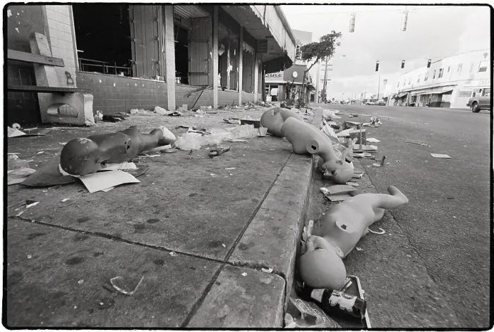 Framed Print : Broken Mannequins Lay In The Street