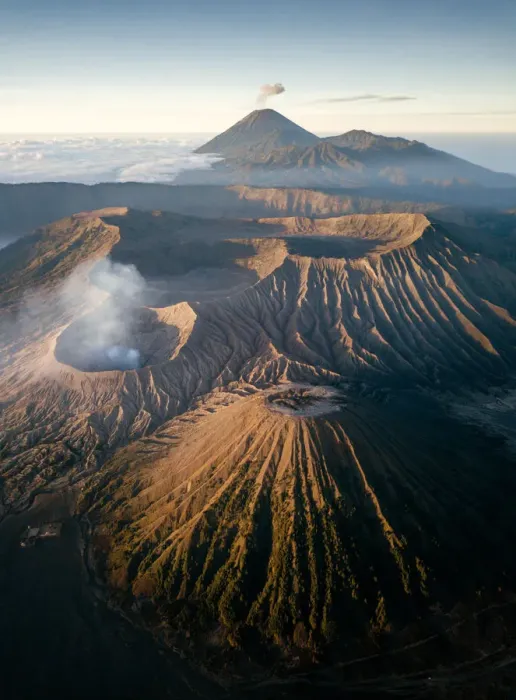 Framed Print : Bromo Volcano aerial view