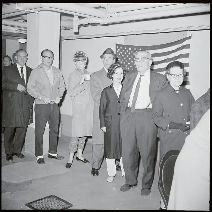 Framed Print : Bronx Citizens Waiting in Line to Vote Framed Print : Bronx Citizens Waiting in Line to Vote