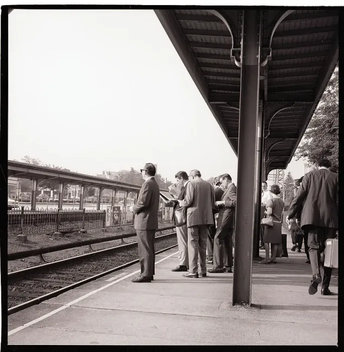 Framed Print : Bronxville Commuters At Station Framed Print : Bronxville Commuters At Station