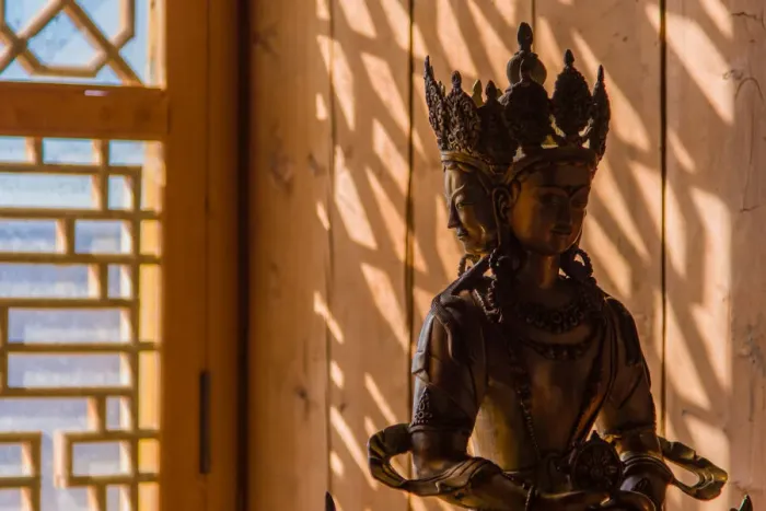 Framed Print : Bronze Bodhisattva statue in Songzanlin Monastery Framed Print : Bronze Bodhisattva statue in Songzanlin Monastery