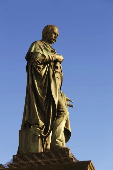 Framed Print : Bronze statue, Archduke Johann Fountain, Hauptplatz square, Graz, Styria, Austria, Europe, PublicGround