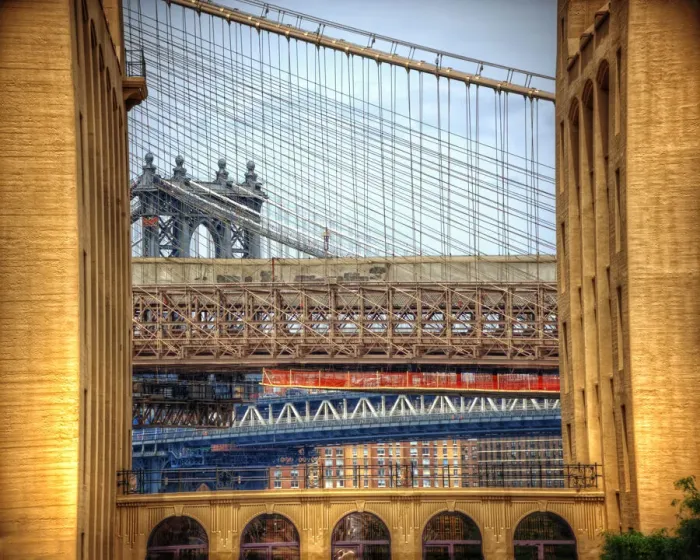 Framed Print : Brooklyn Bridge Convergence Framed Print : Brooklyn Bridge Convergence