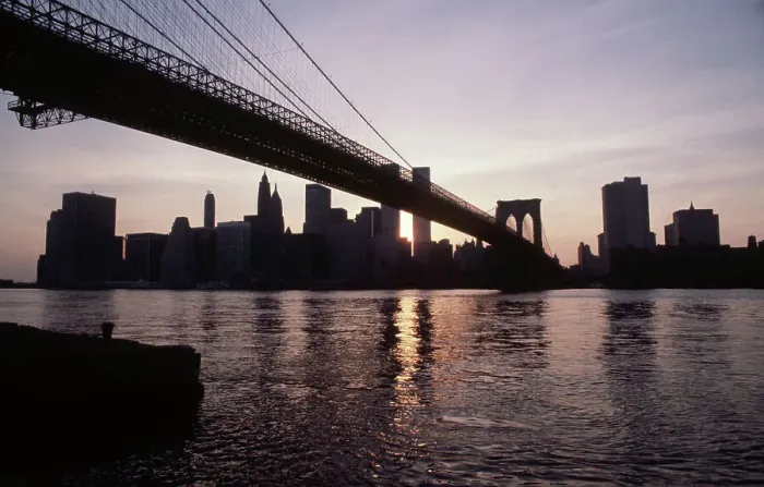 Framed Print : Brooklyn Bridge and Manhattan Skyline