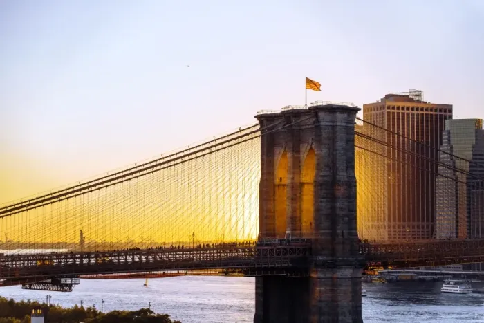 Framed Print : Brooklyn Bridge and Manhattan skyline at sunset, New York City, NY, United States Framed Print : Brooklyn Bridge and Manhattan skyline at sunset, New York City, NY, United States