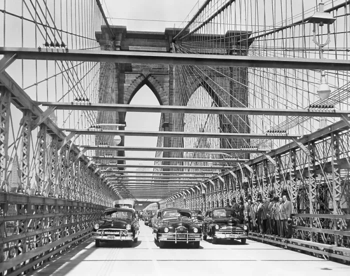 Framed Print : Brooklyn Bridge New Road Opened to Traffic Framed Print : Brooklyn Bridge New Road Opened to Traffic