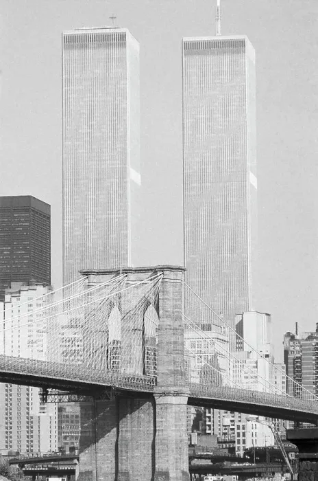 Framed Print : Brooklyn Bridge and World Trade Center Towers Framed Print : Brooklyn Bridge and World Trade Center Towers