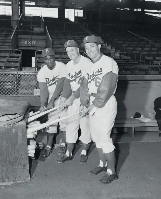 Framed Print : Brooklyn Dodgers Grabbing Baseball Bats Framed Print : Brooklyn Dodgers Grabbing Baseball Bats
