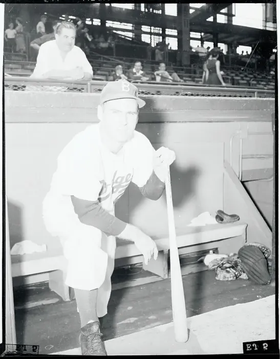 Framed Print : Brooklyn Dodgers Player Tommy Holmes Posing With Baseball Bat Framed Print : Brooklyn Dodgers Player Tommy Holmes Posing With Baseball Bat