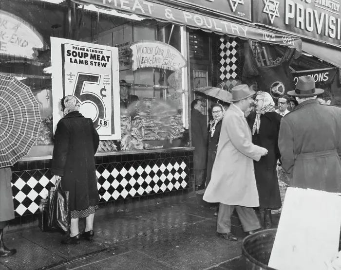 Framed Print : Brooklyn Meat Sale, 1953 Framed Print : Brooklyn Meat Sale, 1953